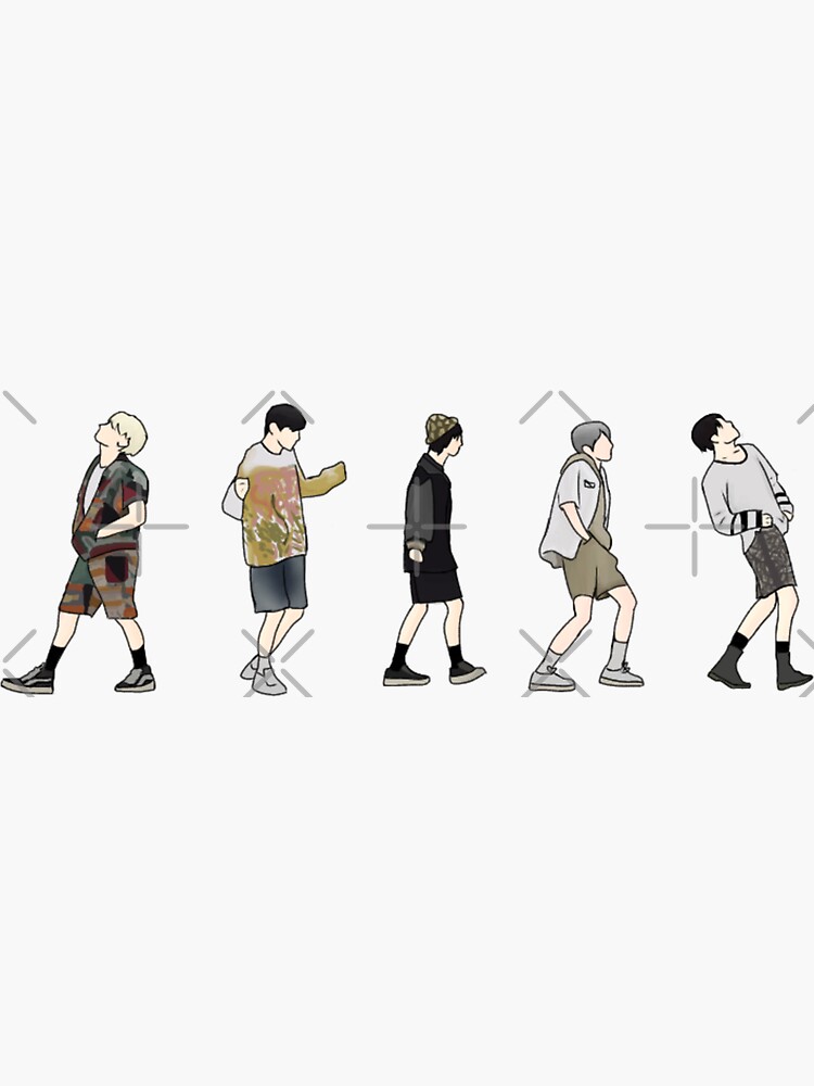 Thumbnail 3 von 3, Sticker, TXT 0X1=LOVESONG MV Walking minimalistische Farbversion designt und verkauft von MintyLix.