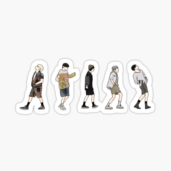 TXT 0X1 = LOVESONG MV Walking color minimalista ver Pegatina