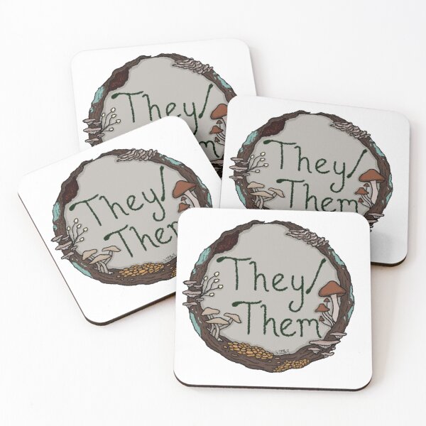 Item preview, They/Them Mushroom Pronoun Wreath designed and sold by ThePinkRat.