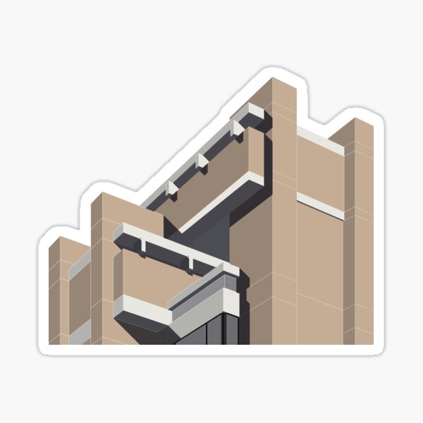 Item preview, Yale School of Art and Architecture, Connecticut, Colour , Brutalist Print, USA, Print, Artwork, Illustration, Brutalist Architecture, Architecture Print designed and sold by sketchingarchi.