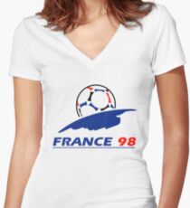France 98 Women's Fitted V-Neck T-Shirt