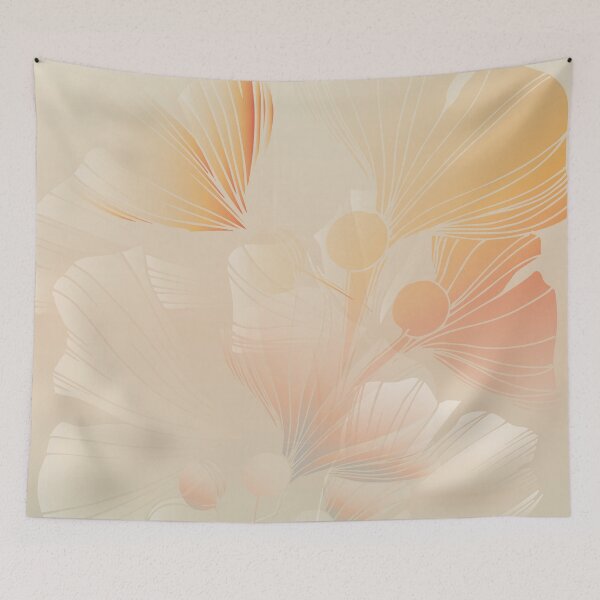 Item preview, Ginkgo Biloba Botanical Flower Abstract Graphic Art Rust Gradient designed and sold by IZiets.