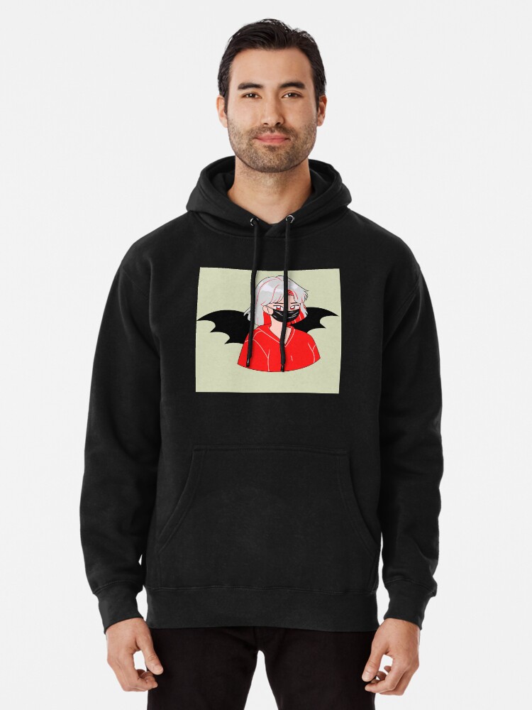 Pfp Anime Girl with White Hair and Red Eyes Pullover Hoodie