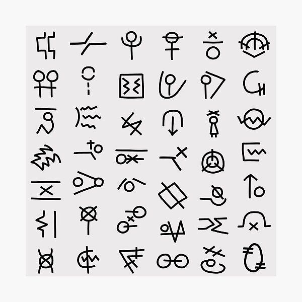 "MTF Field Codes Symbols Only" Photographic Print by ToadKingStudios