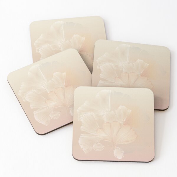 Item preview, Ginkgo Biloba Botanical Flower Abstract Graphic Art Pink Gradient designed and sold by IZiets.