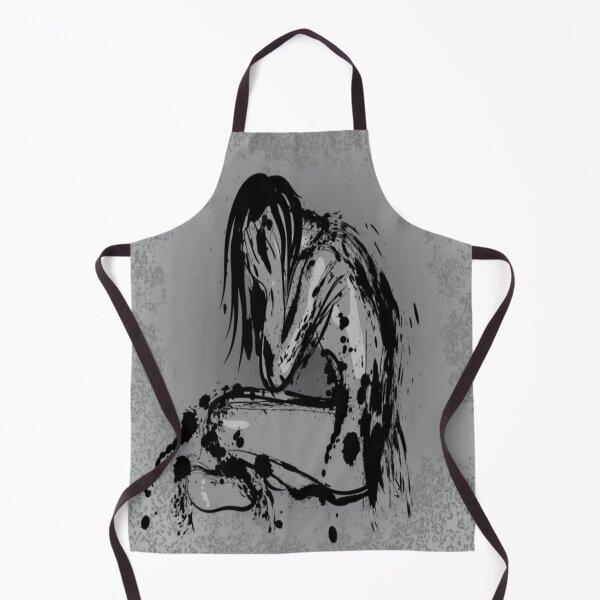 Item preview, Dark Depression Abstract Woman Crying Blotched Ink designed and sold by WearWolfDesigns.