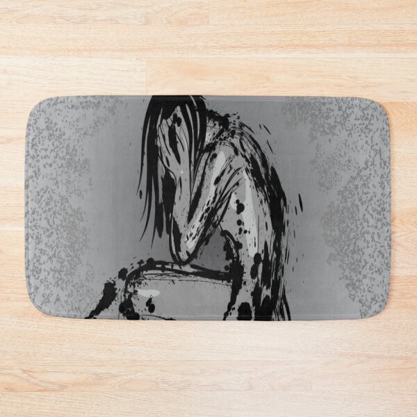Item preview, Dark Depression Abstract Woman Crying Blotched Ink designed and sold by WearWolfDesigns.