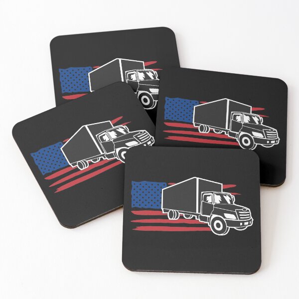 Item preview, semi truck with usa flag designed and sold by skillful-art.
