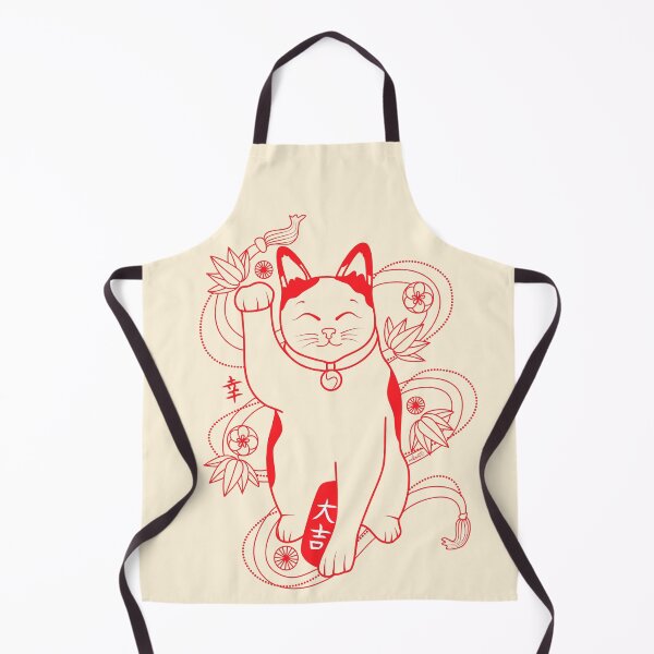 Item preview, Lucky Cat - Maneki Neko red designed and sold by ErikartStudio.
