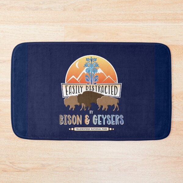 Item preview, Easily Distracted by Bison & Geysers - Yellowstone National Park designed and sold by NoBonesLife.