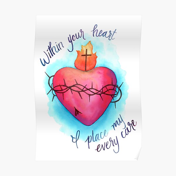 Poster Heiliges Herz Jesu Redbubble