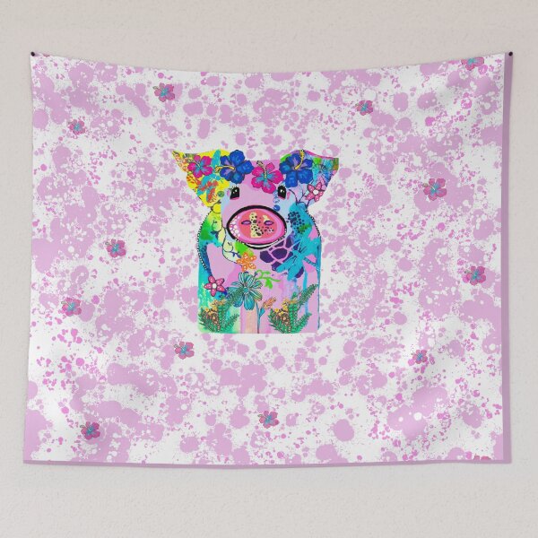 Item preview, Colourful Pig Art Pattern  designed and sold by Tracey  Bartlett.