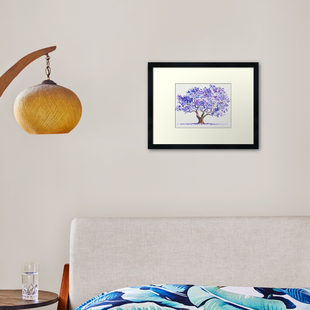 Jacaranda Tree painting Framed Art Print