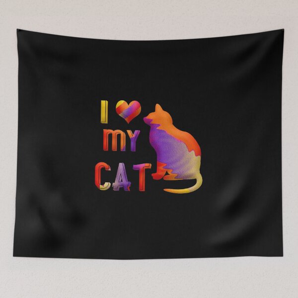 Item preview, I Love My Cat Design Colorful  designed and sold by Opal Print.