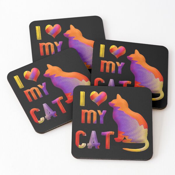 Item preview, I Love My Cat Design Colorful  designed and sold by Opal Print.