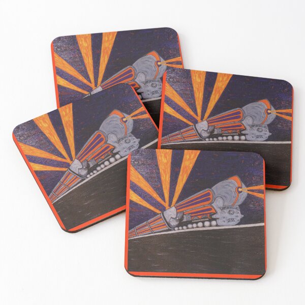 Deco Locomotive Coasters (Set of 4)