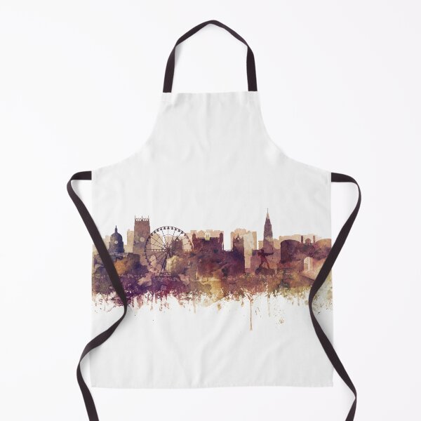 Item preview, Nottingham Skyline Watercolor Orange Purple by Zouzounio Art designed and sold by zouzounioart.