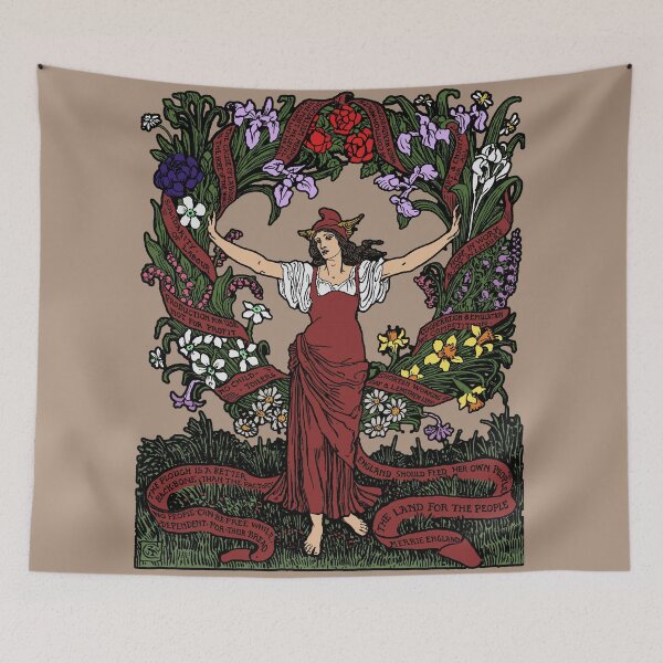Item preview, Garland For May Day In Color - Refinished Walter Crane, Socialist, Socialism, Leftist, Anarchist, Propaganda designed and sold by SpaceDogLaika.