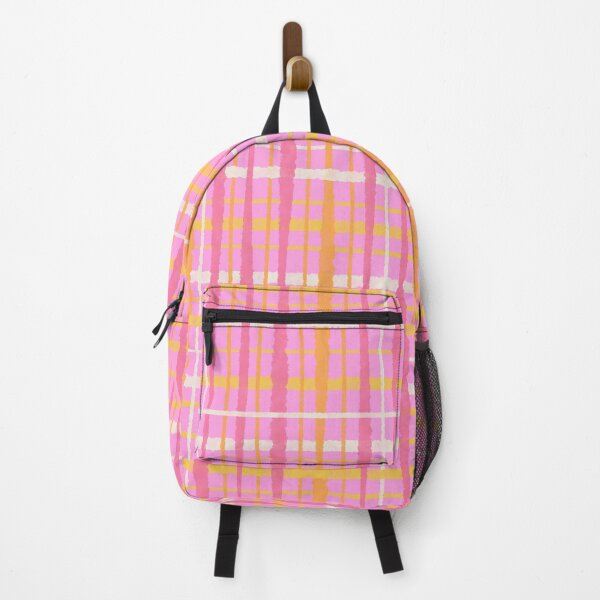 Item preview, Retro Picnic Plaid Striped Watercolour Pattern in Spring Pink and Yellow designed and sold by kierkegaard.