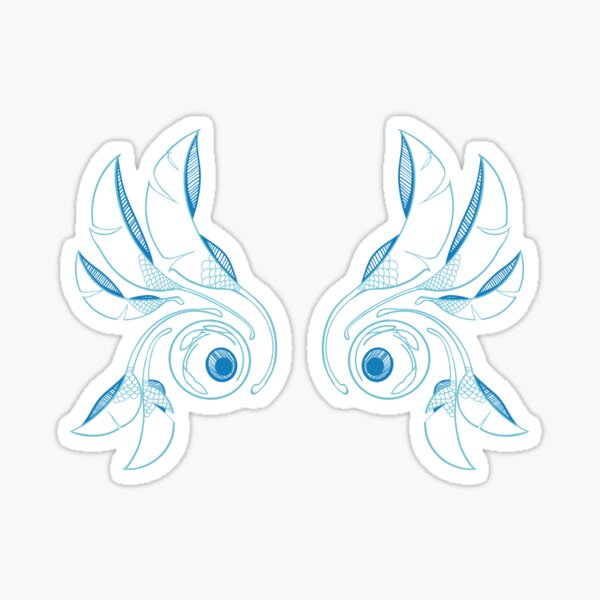 Leaves, wings and eyes Sticker