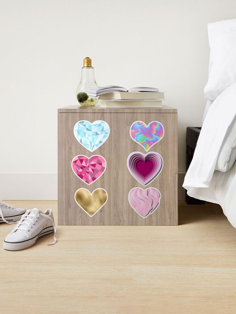 Chrome heart shape stickers Sticker for Sale by Tanuja Sharma