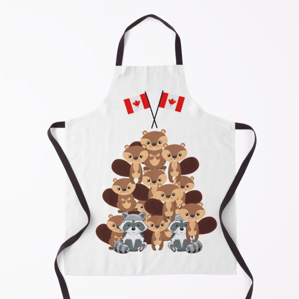 Item preview, Canadian Beavers in a pyramid holding two Canadian flags designed and sold by 3TFashion.