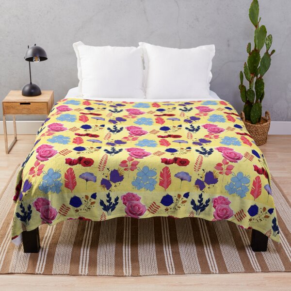 Item preview, Summer Design with Yellow background, roses, red, pink designed and sold by Mamta Thakkar.