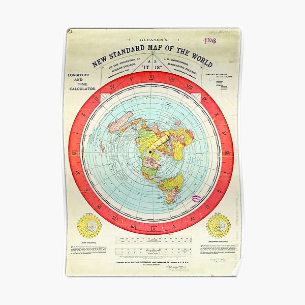 Flat Earth Map Gleason Poster