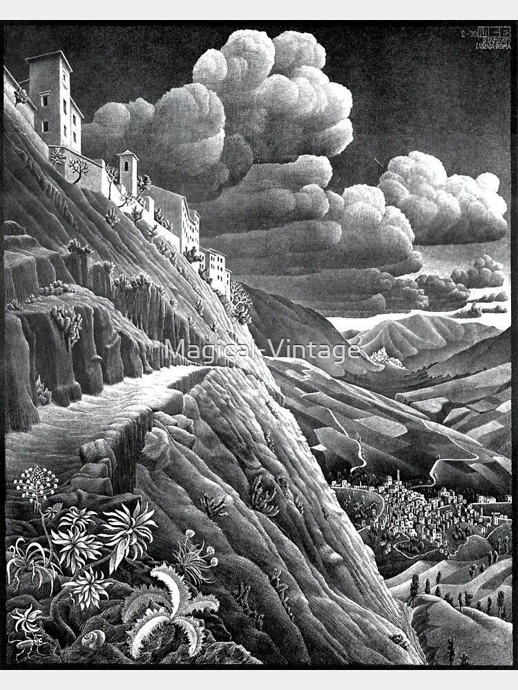 Discover M.C. Escher - Castrovalva, 1930 Premium Matte Vertical Poster