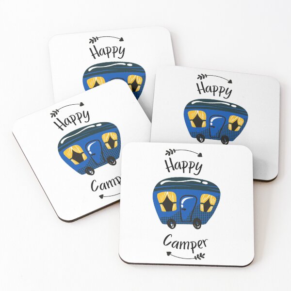 Item preview, Happy Camper Blue, Camping, Caravan, Tents, Camping Poster, Camp Life, Camper Poster designed and sold by visual-samadhi.