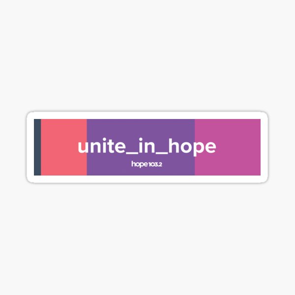 UNITE IN HOPE barcode Sticker