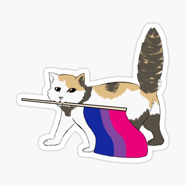 Bisexual Pride Cat Sticker For Sale By Undrrtddoormatt Redbubble 9113