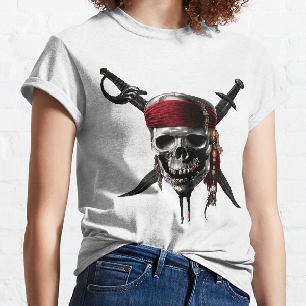 Pirate Skull  T-shirt for Sale by FSGDesigns, Redbubble