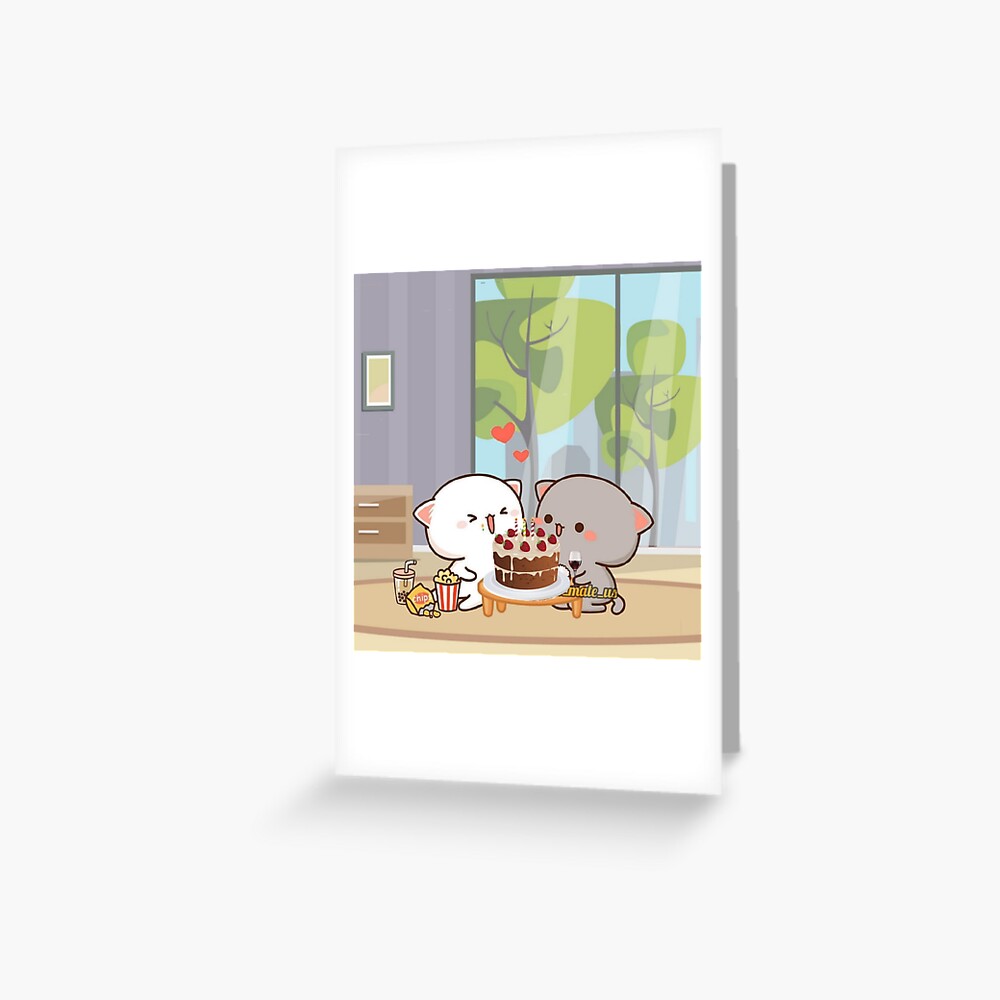 "Peach and Goma birthday celebration and having ther favourite pastry