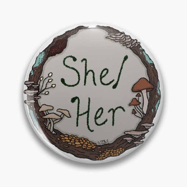 Item preview, She/Her Mushroom Pronoun Wreath designed and sold by ThePinkRat.