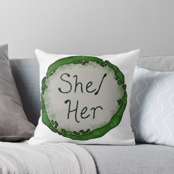 Item preview, She/Her Moss Pronoun Wreath designed and sold by ThePinkRat.