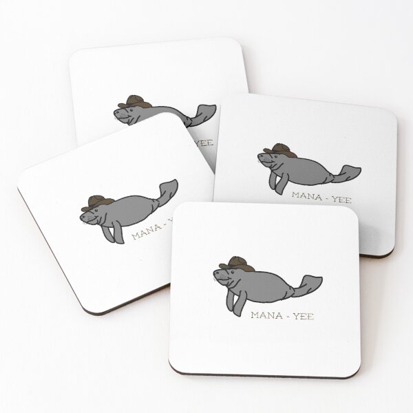 Item preview, "Mana-Yee" Manatee Cowboy Hat Sticker designed and sold by Brooke Aurora.