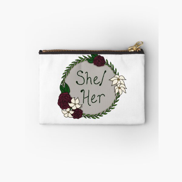 Item preview, She/Her Floral Pronoun Wreath designed and sold by ThePinkRat.