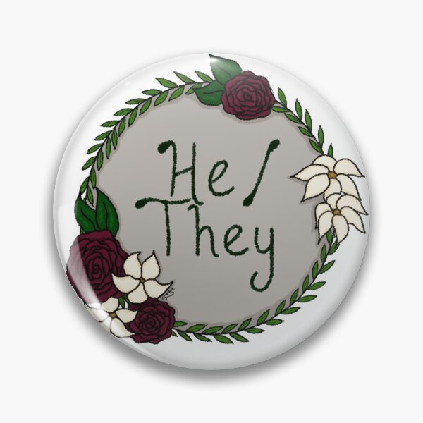 Item preview, He/They Flower Pronoun Wreath designed and sold by ThePinkRat.