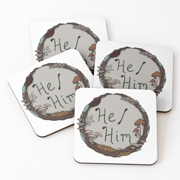 Item preview, He/Him Mushroom Pronoun Wreath designed and sold by ThePinkRat.