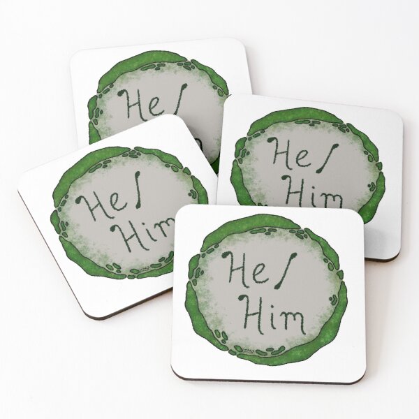 Item preview, He/Him Moss Pronoun Wreath designed and sold by ThePinkRat.