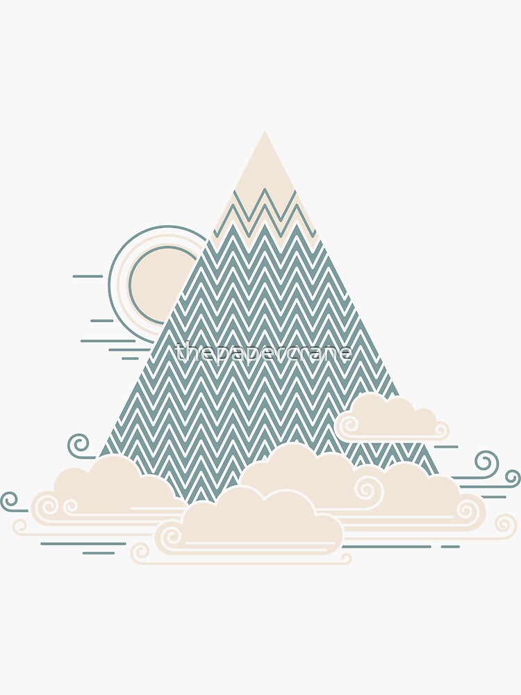 Thumbnail 3 of 3, Sticker, Cloud Mountain designed and sold by thepapercrane.