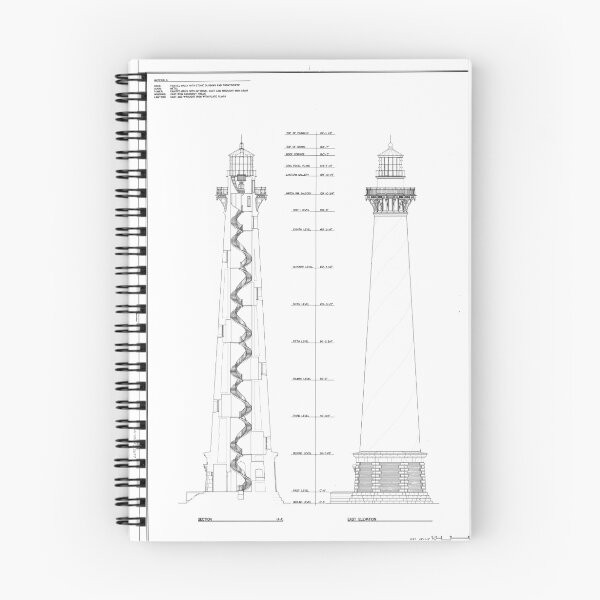 Item preview, Vintage Cape Hatteras Lighthouse Blueprint designed and sold by BravuraMedia.