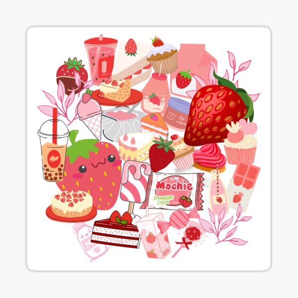 Strawberry Mochi Stickers for Sale