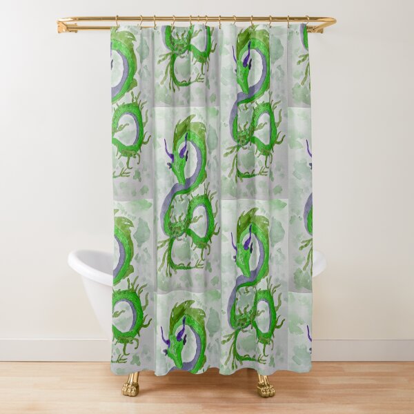Green Weedy (Sea)Dragon Shower Curtain