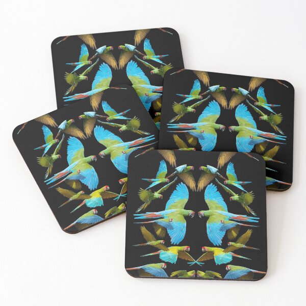 Item preview, Flock of The Great Green & Military Macaws (Green & Blue)  designed and sold by JungleVision.