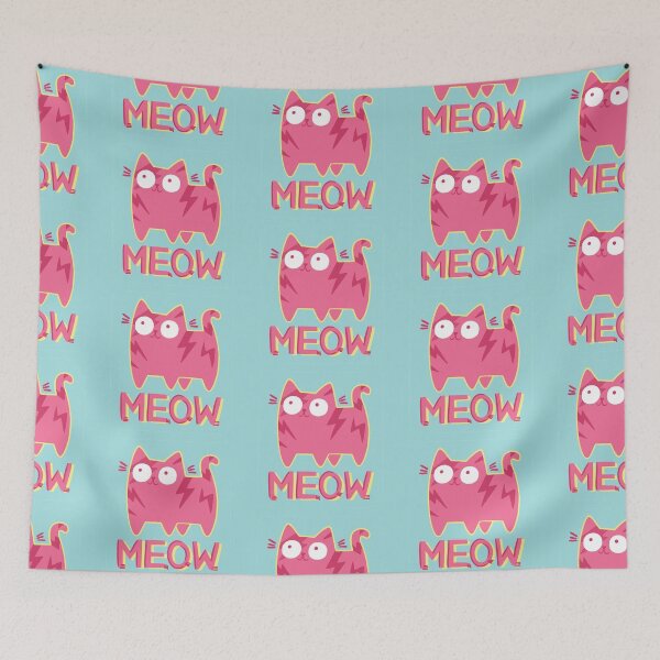 Item preview, Bowie Cat Meow / Lightning Bolt Cat designed and sold by SamHoweMeow.
