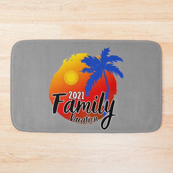 Item preview, Family Vacation 2021 Red and Yellow Beach Sunset and Coconut Tree designed and sold by MyPrintCharming.