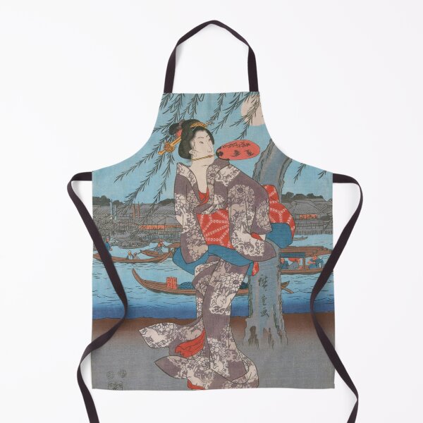 Item preview, Japanese Vintage Art (Woman Posing And Boats) designed and sold by Pendy777.