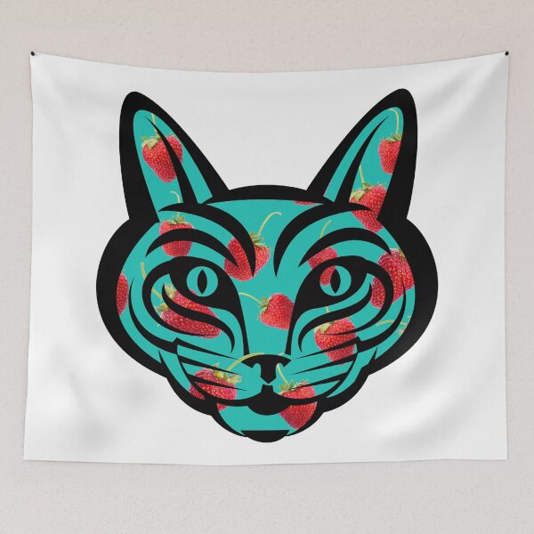 Item preview, Strawberry Tiger Face designed and sold by BuzzySpaceBee.